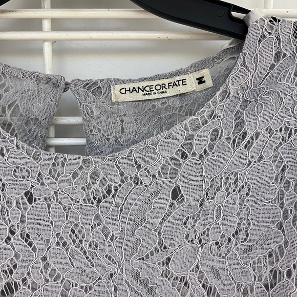 Grey silver lace  blouse - Picture 3 of 5